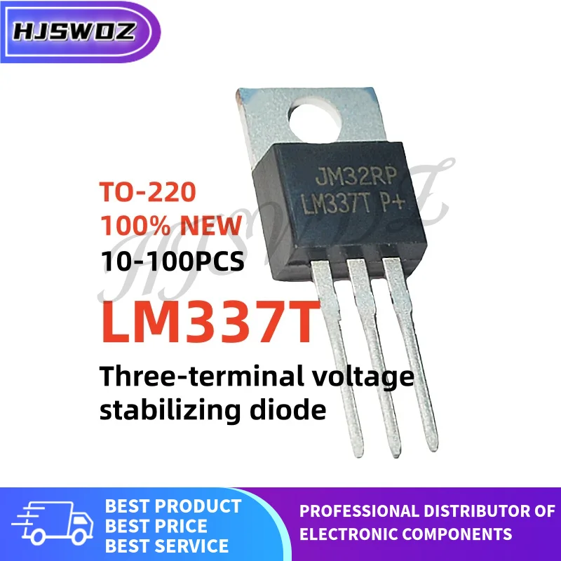 10-100PCS LM337T LM337 TO-220 ไดโอดควบคุมแรงดันไฟฟ้าแบบสามขั้ว ของใหม่ มีสินค้าในสต็อก