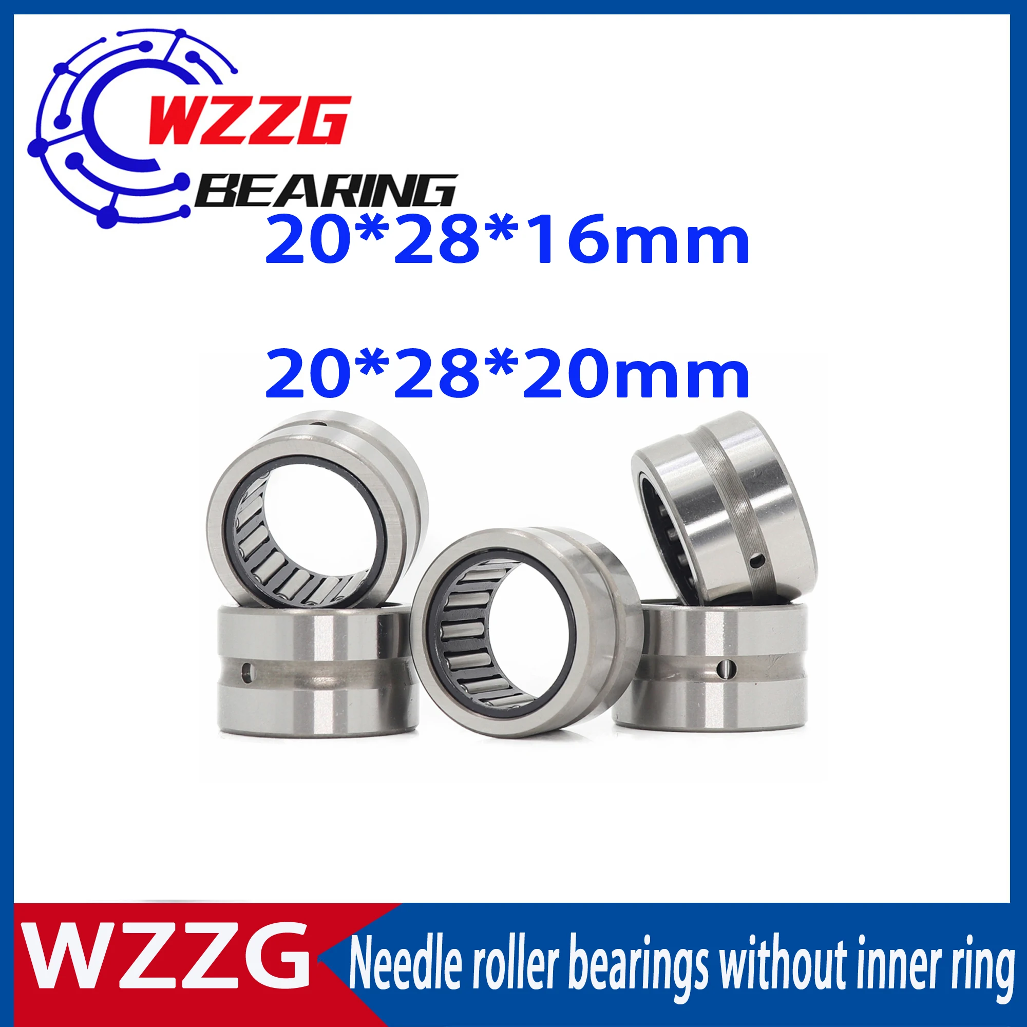 WZZG NK20/16 NK20/20 (4 pcs) Needle roller bearings  inner diameter 20mm outer diameter 16 20 mm
