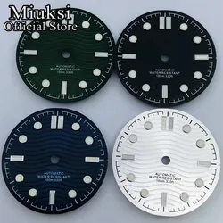 Miuksi 31mm black blue green silver watch dial luminous fit NH35 NH36 ETA2824 2836 Miyota8215 DG2813 3804 PT5000 movement