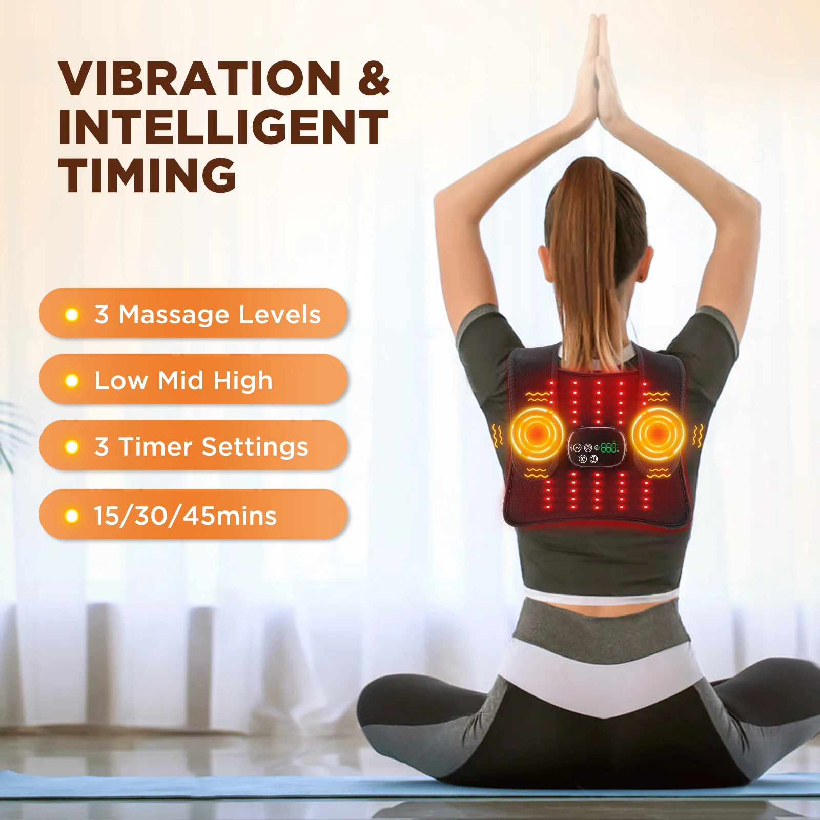 

Electric Infrared Knee Pad Re Light Heating Vibration Massager for Back and Waist Thermal Leg Knee Joint Support Brace