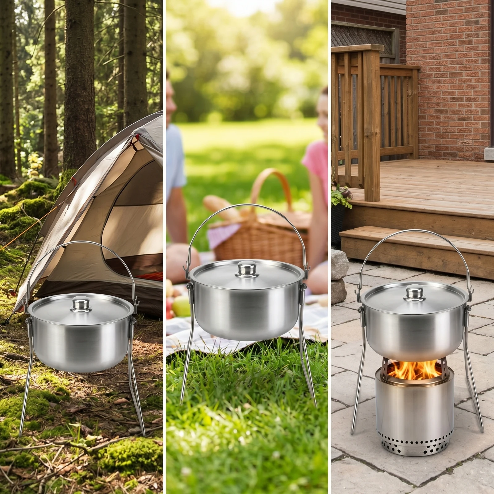 Pentola con Supporto a Treppie - Camping Cooking Pot Tripod recensione e prezzo