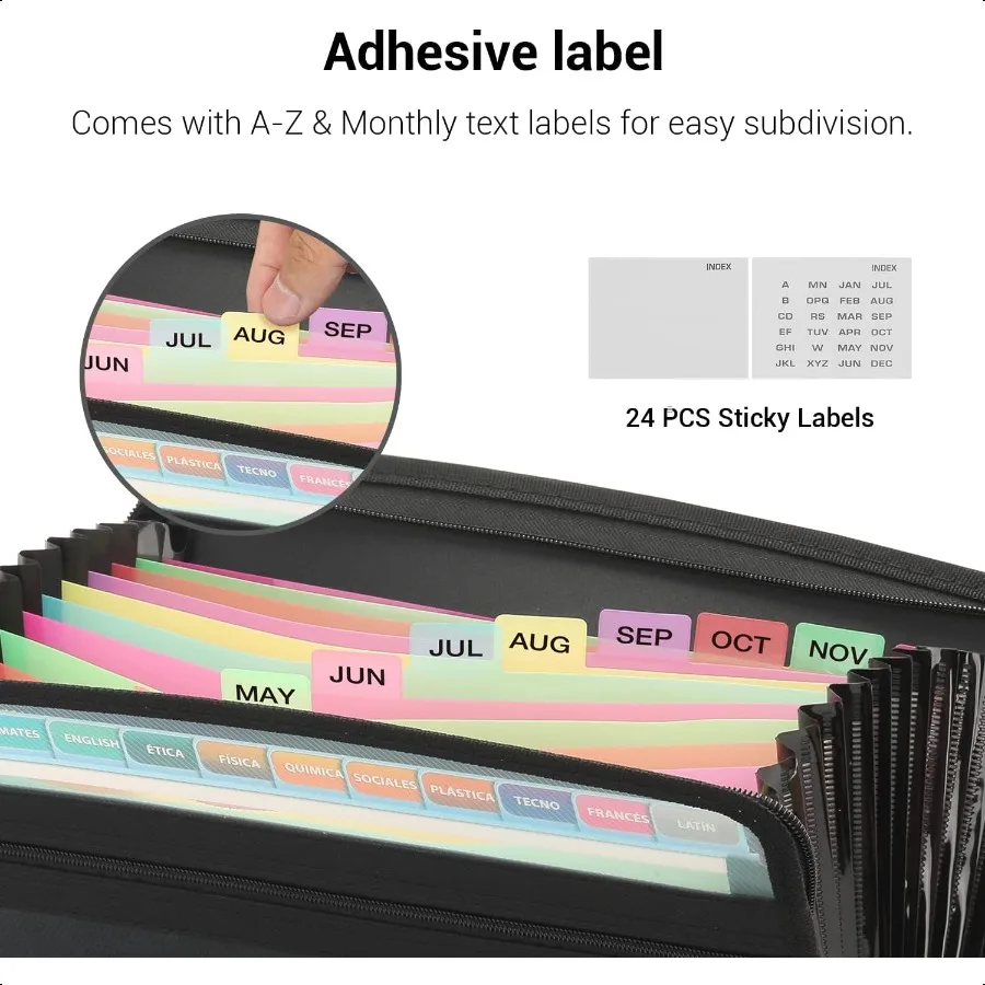 13 جيب توسيع مجلد الملفات انغلق منظم ملفات الأكورديون مع الجبهة واضحة Pounch مجلدات الملفات القابلة للتوسيع ل Documen