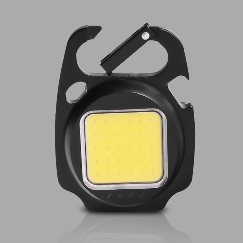 Mini Rechargeable Glare COB Keychain Light USB Charging Emergency Lamps Work Light Portable Outdoor Camping Light