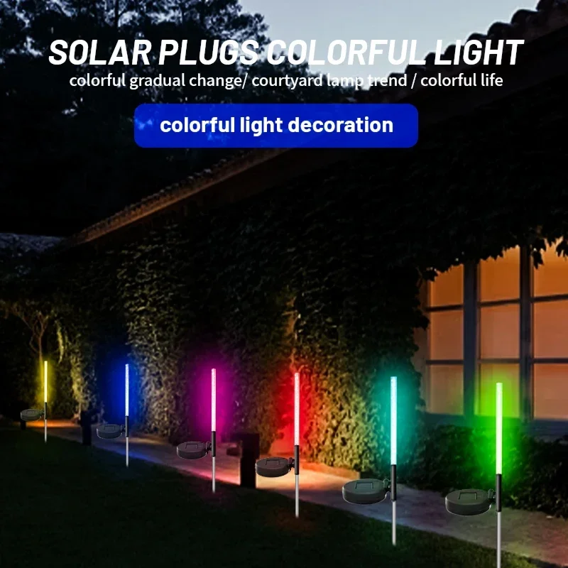 2PCS Solar Outdoor Lights Garden Reed Lamp Solar Powered Waterproof Path Outdoor for Yard Backyard Lawn Patio Decorative