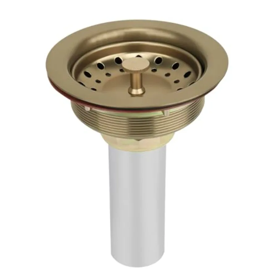 

Champagne Bronze Kitchen Sink Drain for Standard 3-1/2 inch Drain - Fit 1-1/2 inch Pipe - Kitchen Sink Drain Strainer Stainless