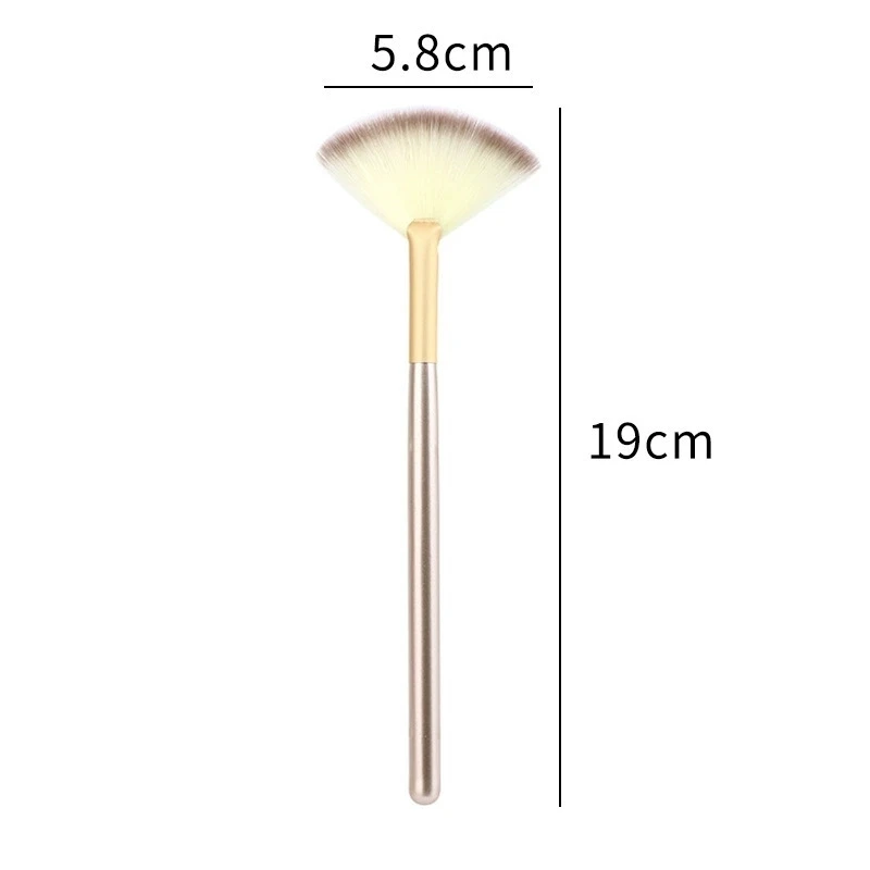 Image 6: Lot de 10/20/50 pinceaux multifonctionnels en forme d'éventail, doux, pour surligneur, fard à joues, contour, poudre libre, masque facial – Outils de beauté