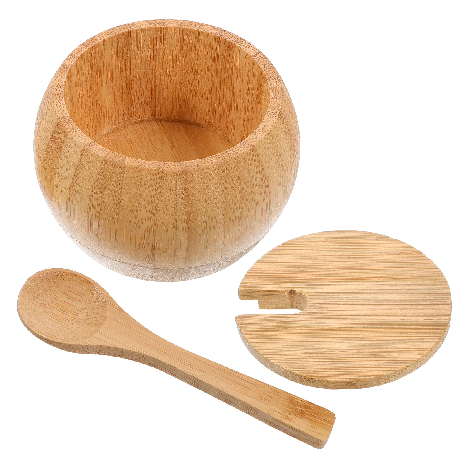

Bamboo Seasoning Jar Bamboo Salt Container with Cover Spoon Creative Kitchen Spice Box for Storing Sugar Pepper