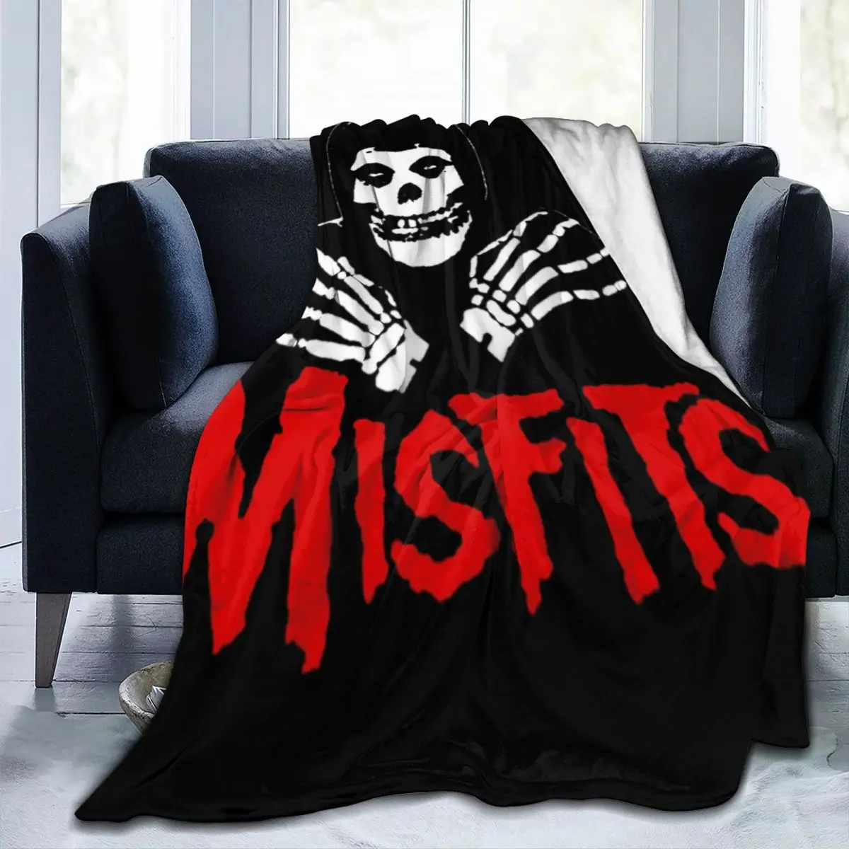 Misfits Horror Punk Rock Band coperta Coral Fleece Plush Decoration Relax coperte leggere per plaid da viaggio