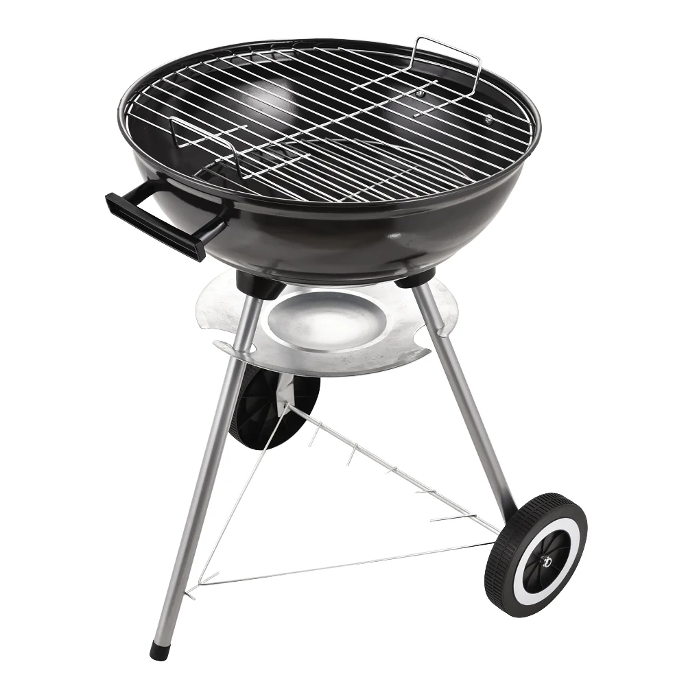 FAVOUR 17 Inch Round Minimalist Metal BBQ Grill Triple Legs Sustainable Outdoor Patio Backyard Kitchen Usage