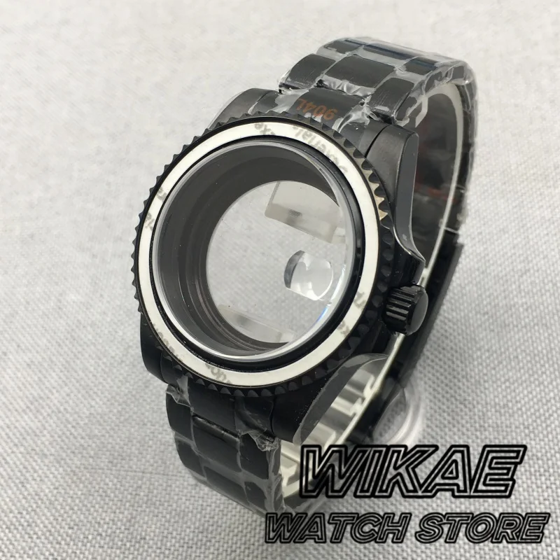 Two Tone Silver Gold Rose Black 40mm Diver Watch Case for SUB GMT Watch NH34 NH35 NH36 NH73 NH38 NH39 NH70 NH72 904L Bracelet