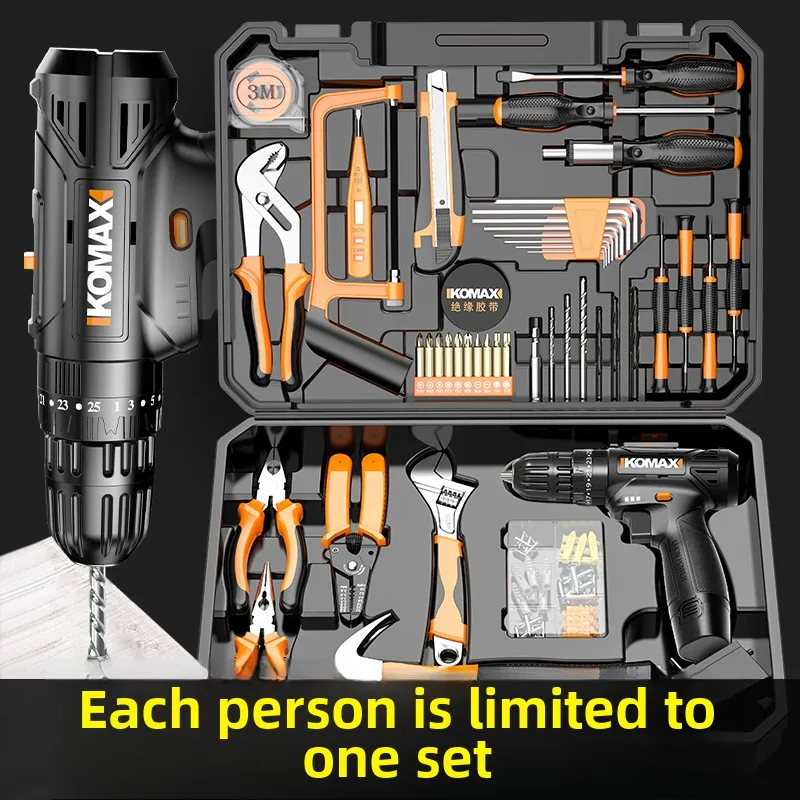 Zws. Daily household lithium battery drill hand tool set Hardware, electrician and woodworking special