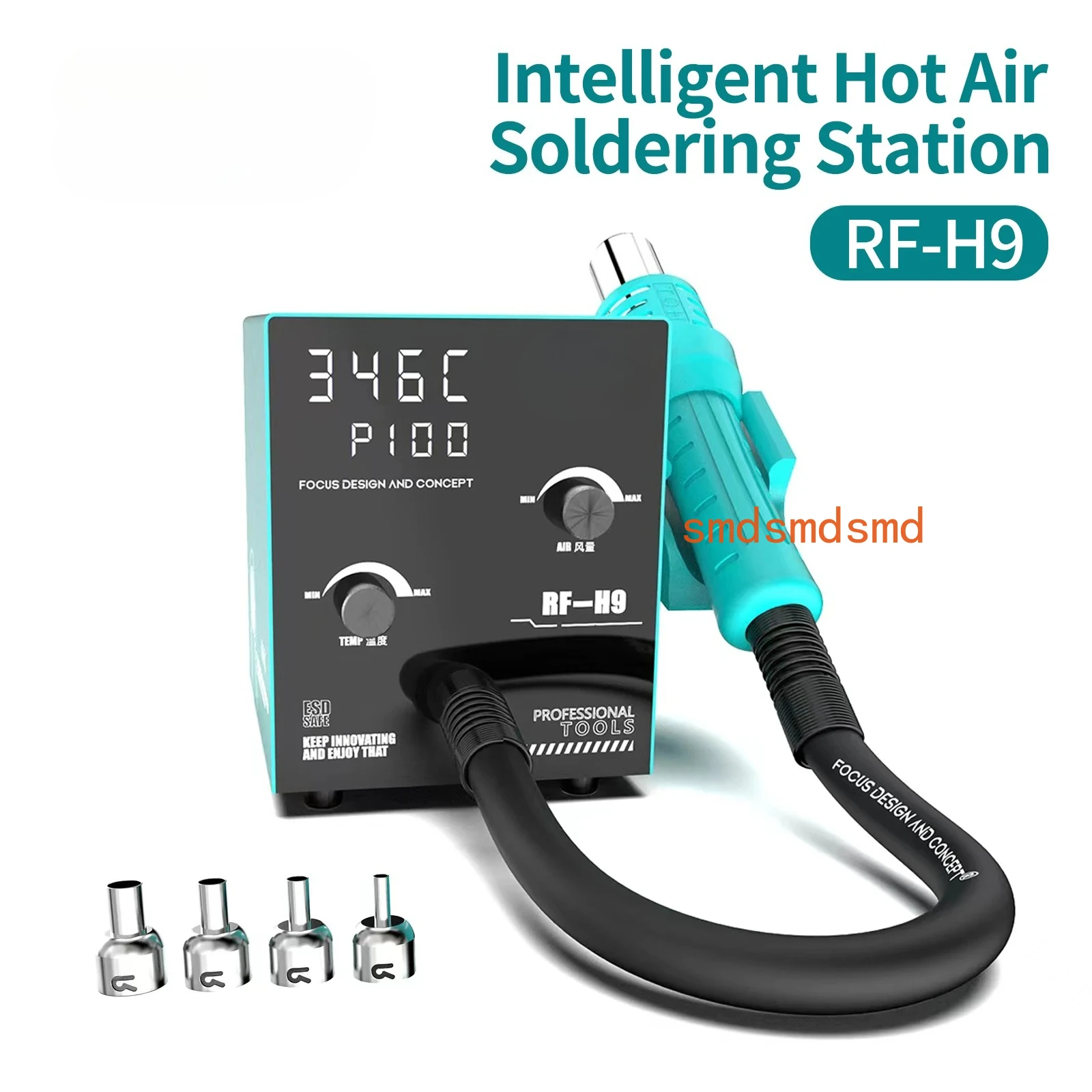 

RF-H9 Интеллектуальная паяльная станция горячего воздуха с цифровым дисплеем для печатной платы BGA IC Chip Rework Паяльная станция для распайки