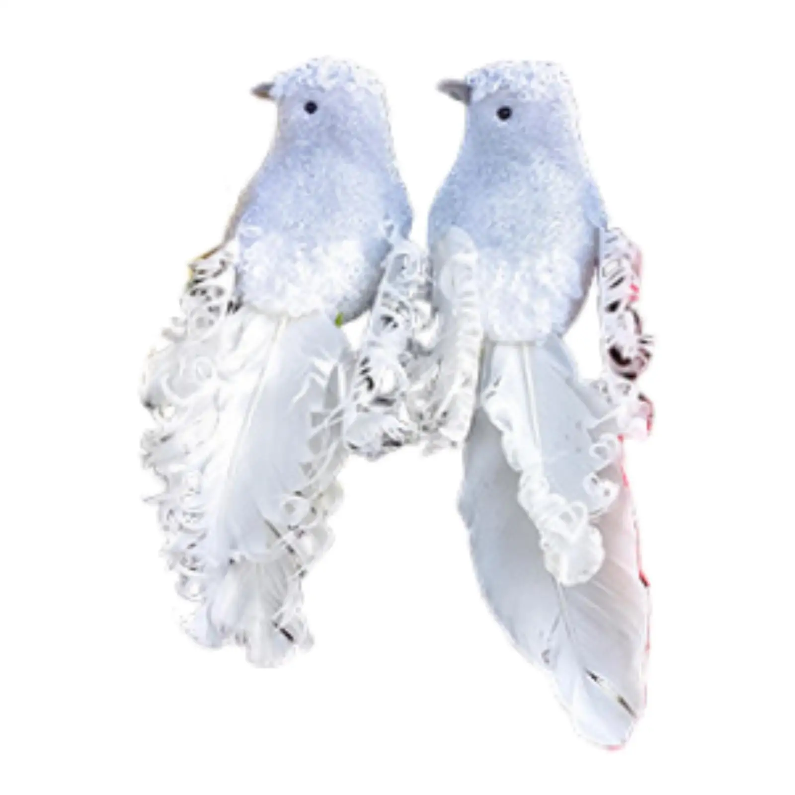 2 Pieces Artificial Birds Statues Collection Party Supply Artificial Feather Figurines Birds Figures Ornaments for Outside Yard