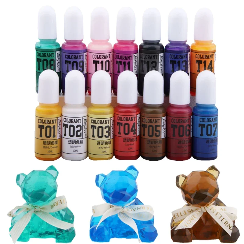 

14pcs Transparent Resin Pigment DIY Crafts Epoxy Pigment Color Essence Liquid Art Ink Liquid Colorant Dye Resin Jewelry Making