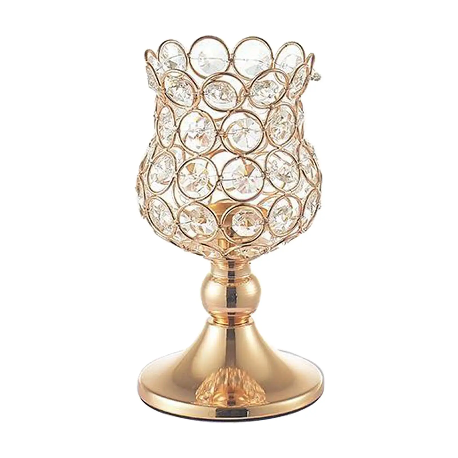 Gold Candle Holder Stand Crystal Candelabra Stick Home Wedding Party Decor