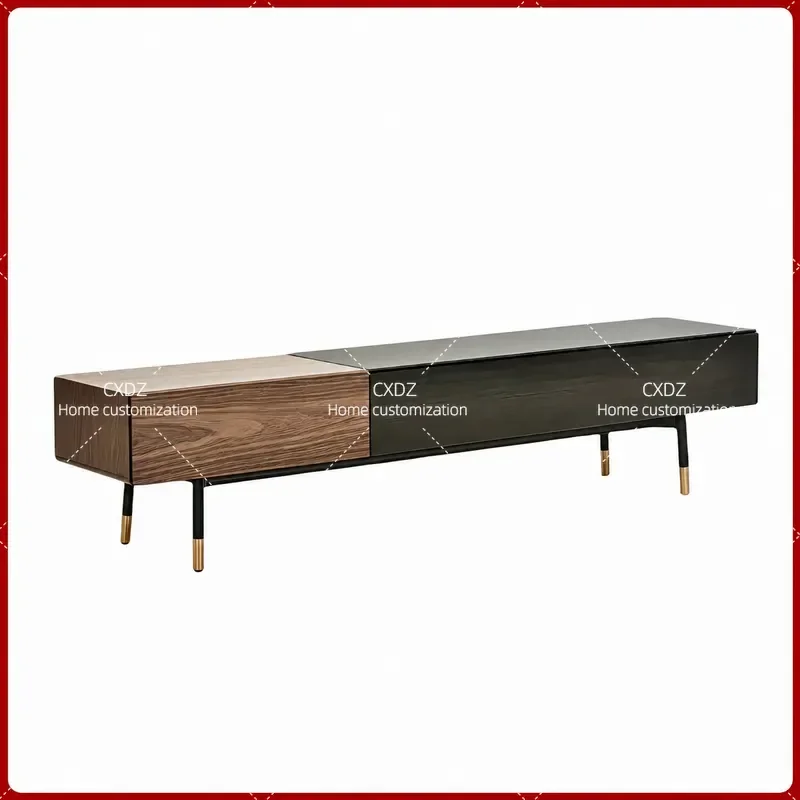 Medieval Style TV Cabinet Living Room Floor Storage Unit Audio Visual Console Locker Decorative Shelf for Small Apartment