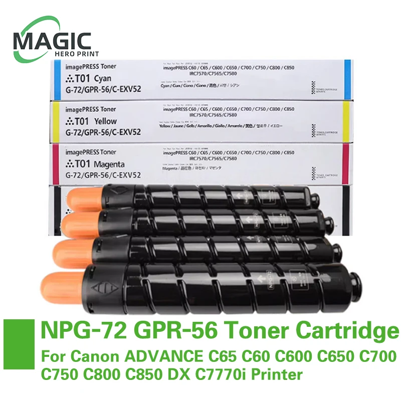 

NPG-72 GPR-56 Toner Cartridge For Canon ADVANCE C65 C60 C600 C650 C700 C750 C800 C810 C850 C910 C7570 C7565 C7580 C7770i Printer