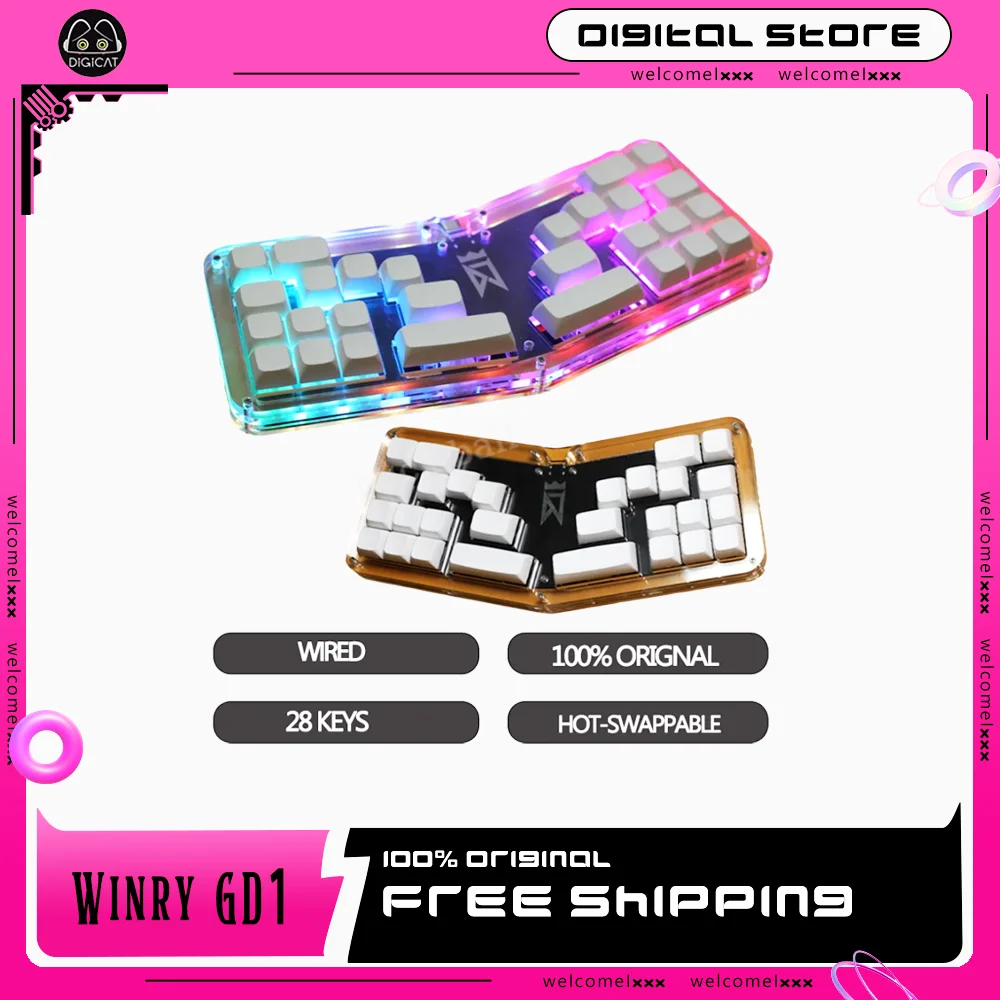 

Winry GD1B Mechanical Keyboard Wired Hot Swapping Customization Gamer Keyboard Mini Keyboard For Windows/Macos/iOS/Android Gift