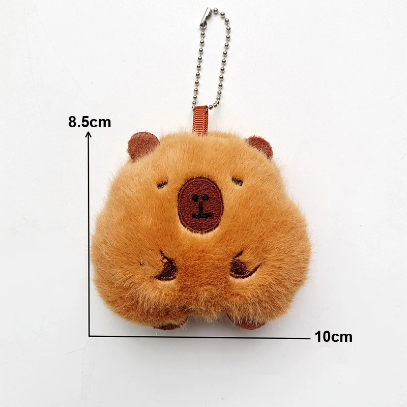 Cute Capybara Animal peluche bambola portachiavi Fluffy Soft farcito bambole zaino borsa ciondolo portachiavi