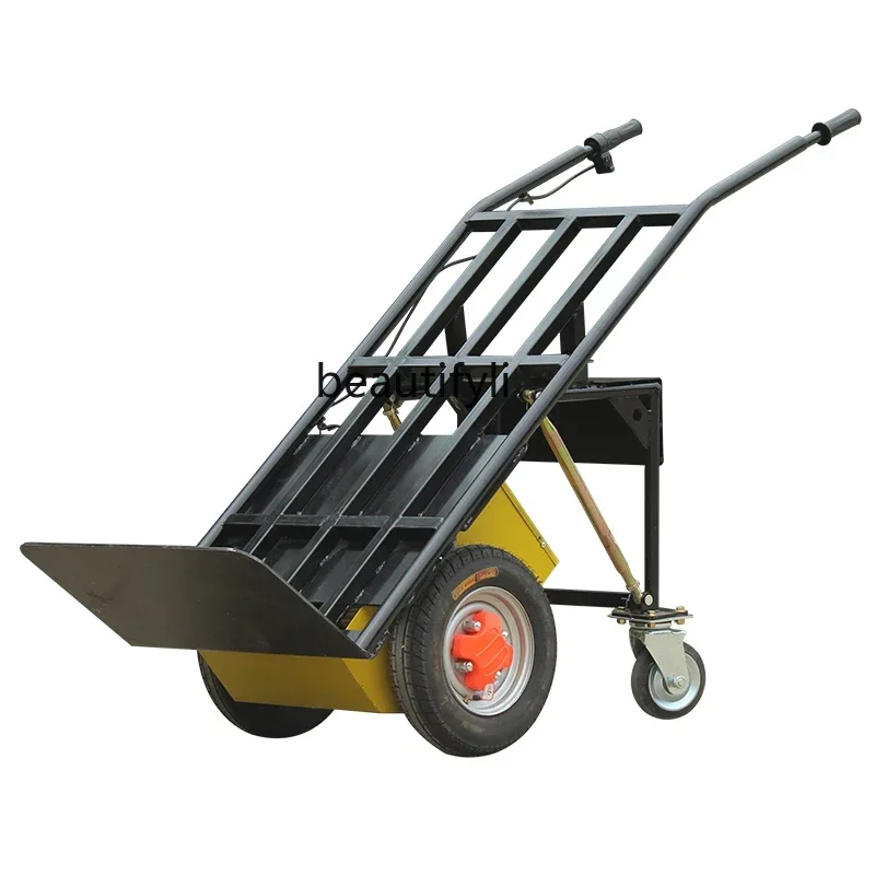 

NQ Electric two-wheel hand push handling flat plate pulling load king pulling brick trailer