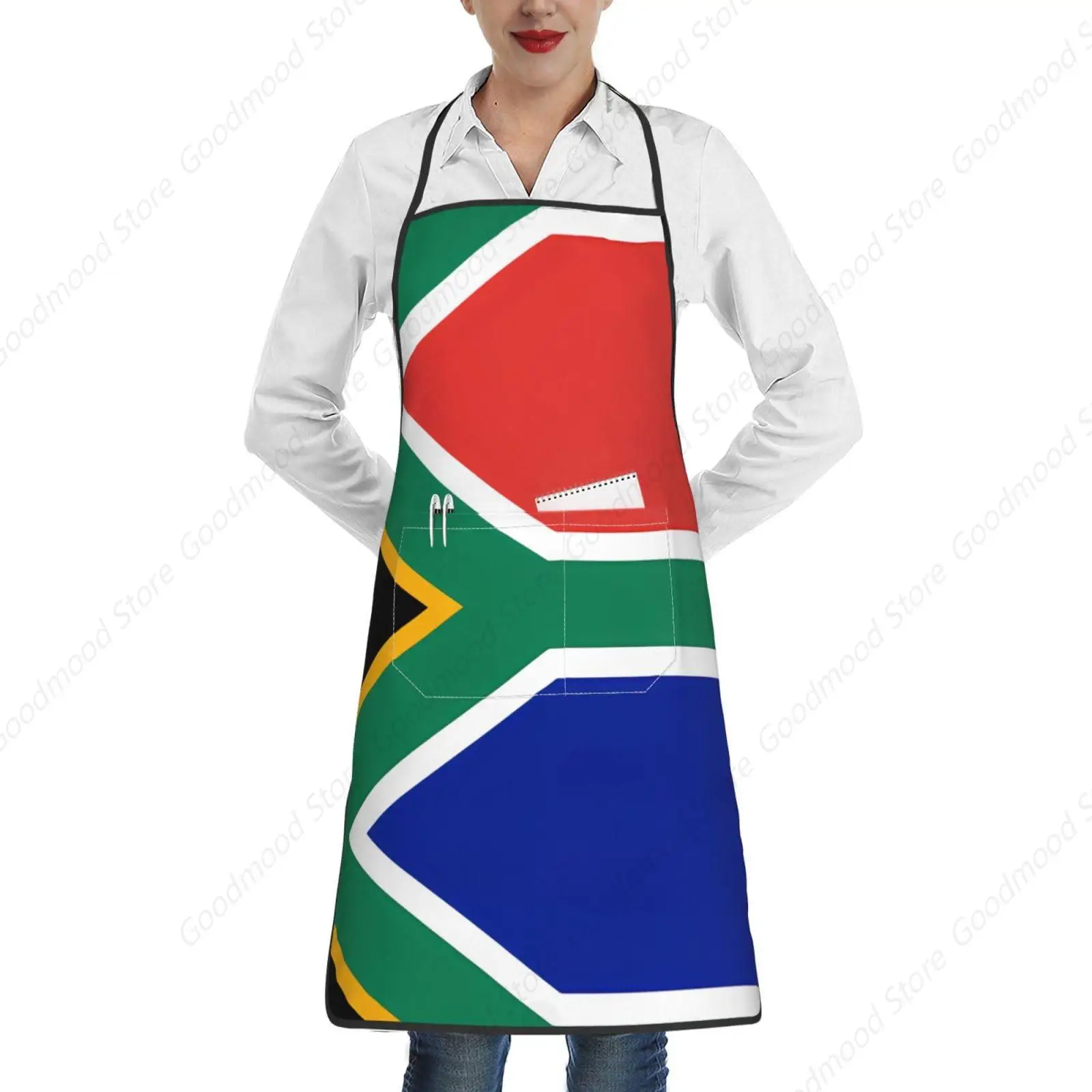 South Africa flag Chef Apron Bib Waterdrop Resistant,Cooking Kitchen Aprons for Women Men