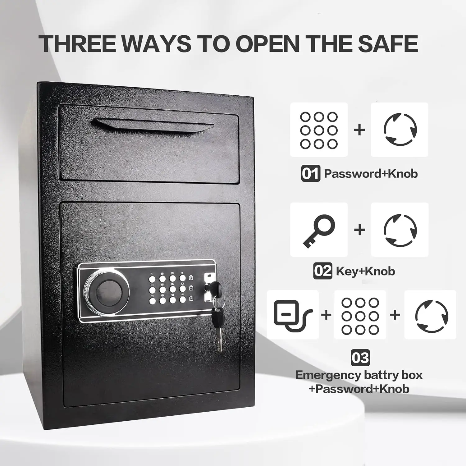 2.5 Cub Security Business Safe and Lock Box with Digital Keypad,Drop Slot Safes with Front Load Drop Box