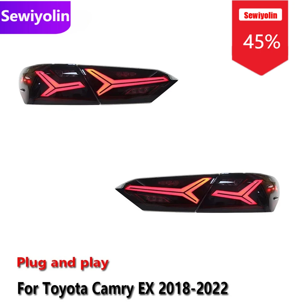 

Автомобильные светодиодные задние фонари DRL в сборе для Toyota Camry EX 2018-2022, автомобильные противотуманные фары DRL, указатель поворота, Plug and Play