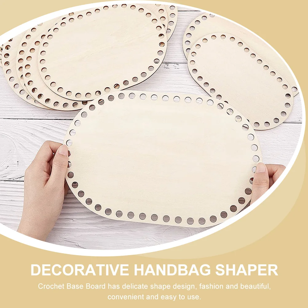 

2pcs Wooden Crochet Handbag Shaper Decorative Pad Base Board For Diy Weaving Bottom Protector Durable Fashionable