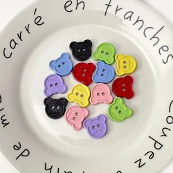 10pcs Cartoon Bear Colorful Plastic Buttons for Children's Shirts Sweaters Decor Buttons DIY Sewing Accessories Button