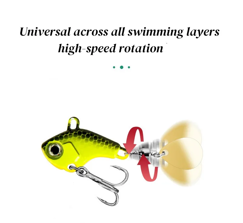 Angeln Locken Set 5 stücke Wobble Rotierenden Metall VIB Vibration Köder Spinner Löffel Jig Meer Lockt Künstliche Harte Köder Pailletten angelgerät – Detail 6