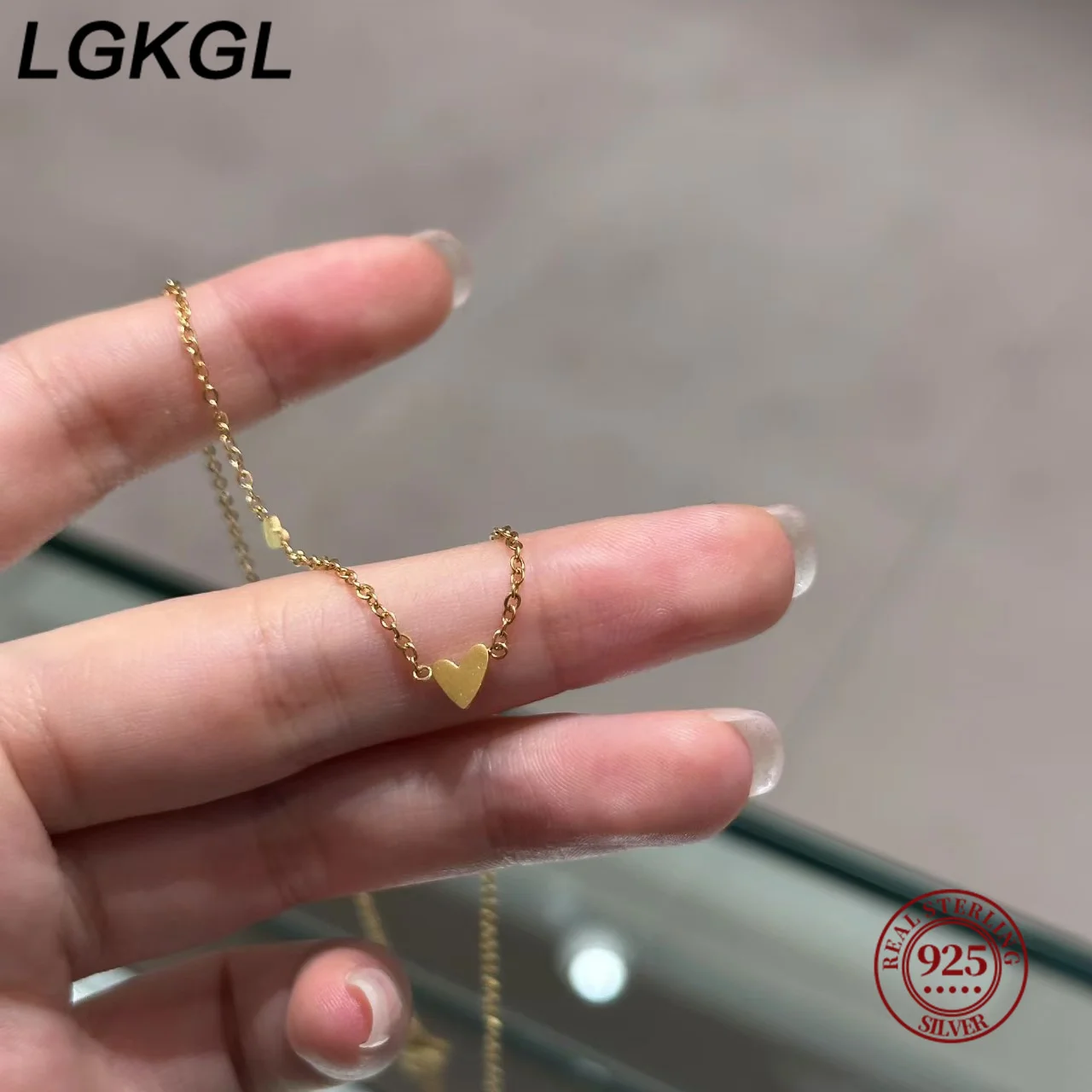 LGKGL 925 Sterling Silver Necklace Pendant For Women Jewelry Love Necklace Luxury Design Sense Heart Shaped Collar Chain Fashion