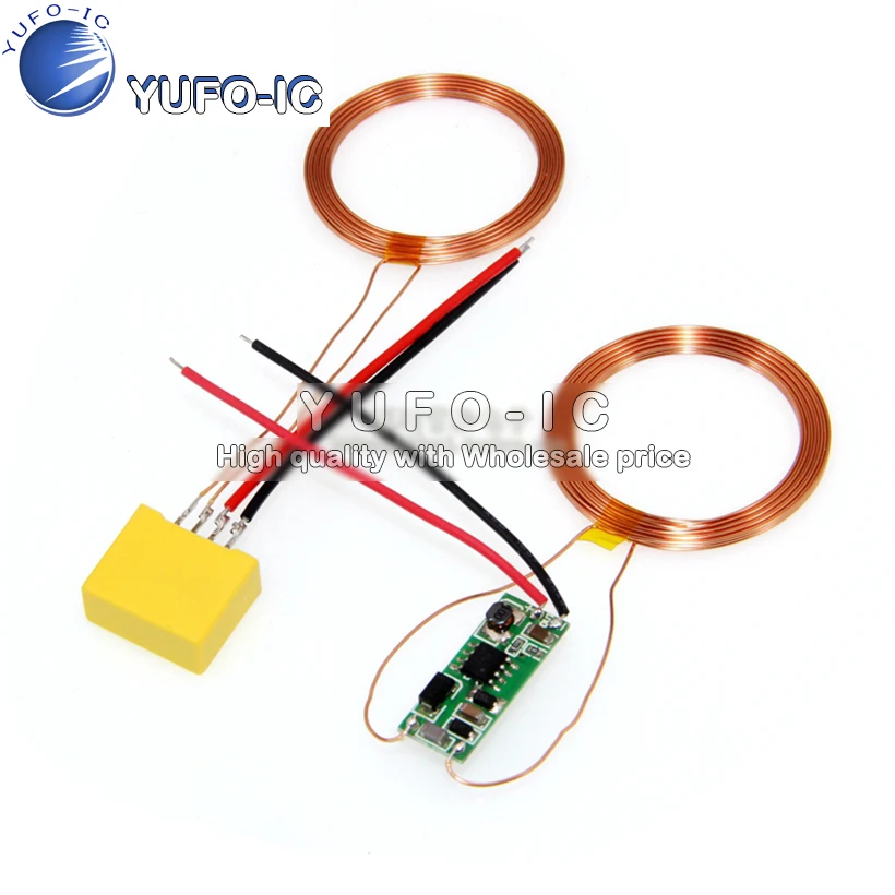 Large Current module/wireless Power supply/wireless Charging Modules Suit Small Outside Diameter (38 mm) Yellow Shell Plate