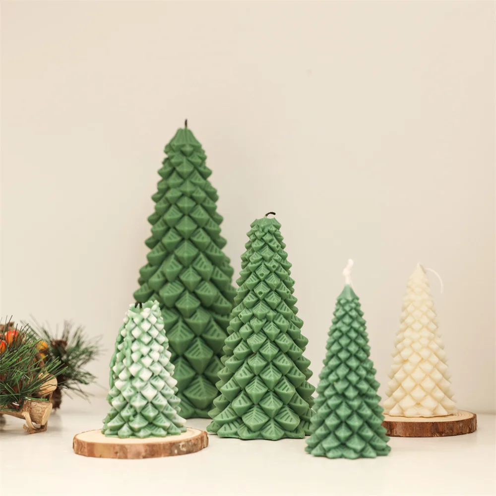 3D Christmas Tree Silicone Mold for Candle Making DIY Chritsmas Pine Tree Candle Mold Holiday Home Decor