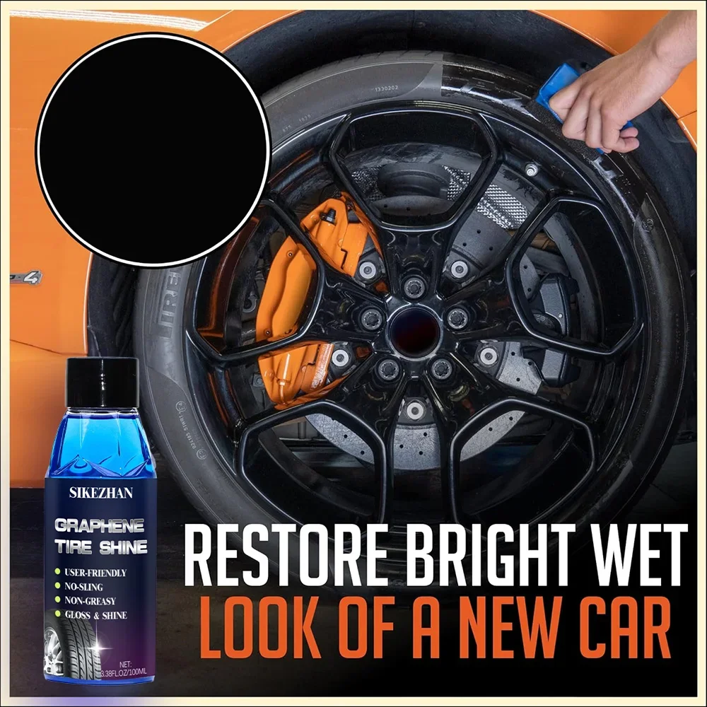 

Black Wet Look Tire Shine Dressing - Автомобильный прозрачный спрей для повязки шин для глянцевых влажных шин, винил и пластик, с УФ-излучением