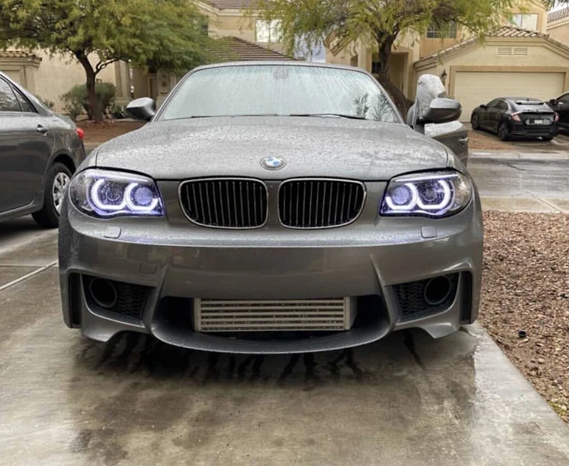 for BMW 1 Series E81 E82 E87 E88 XENON Light Retrofit DTM M4 Style LED Crystal Angel Eyes rings Kit