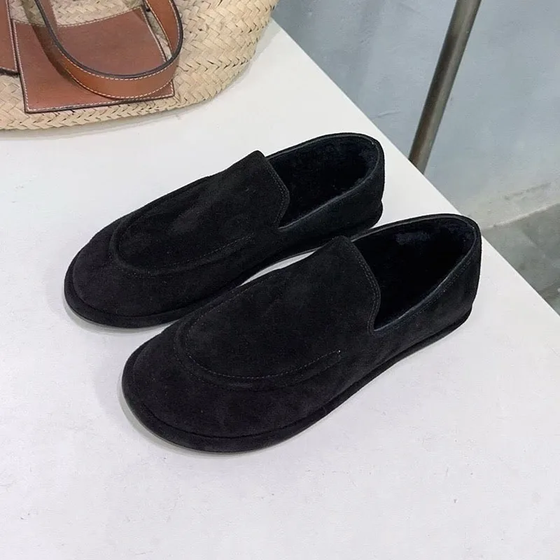 المتسكعون المرأة جلد طبيعي بلون حذا فردي للسيدات جولة تو الفم الضحلة شقة القاع مكتب أحذية ربيع الخريف البغال