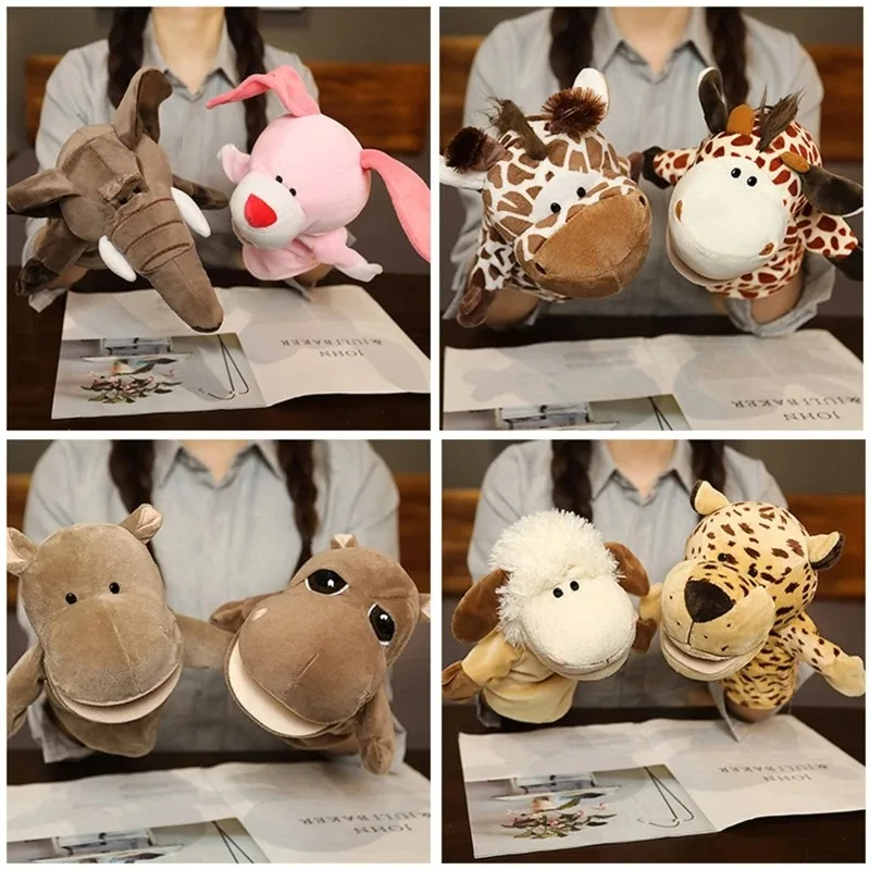 Burattini da dito a mano Giocattolo di peluche di cartone animato Fornitura per feste Giocattolo preferito per riunioni di famiglia