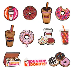 Shoe Charms For Shoe Decoration 11Pcs Cute Food Cartoon Donuts Milk Tea Charms Premium Quality Popular Charms Accessories