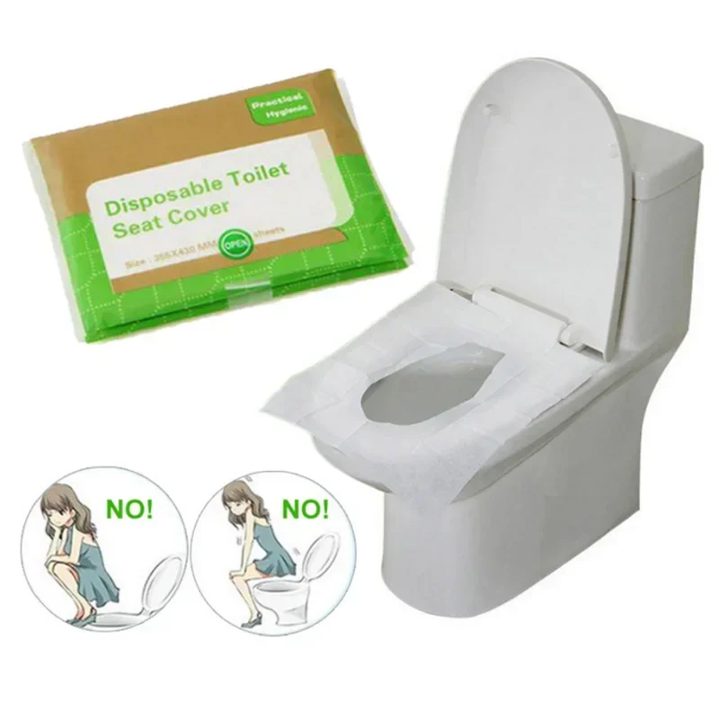 Juste de Siège de Toilette en Forme de Poulet 100% Étanche, Sécurité, Voyage, Camping, Accessoires, Polymères, Portable, 5 Paquets, 50 Pièces/Lot