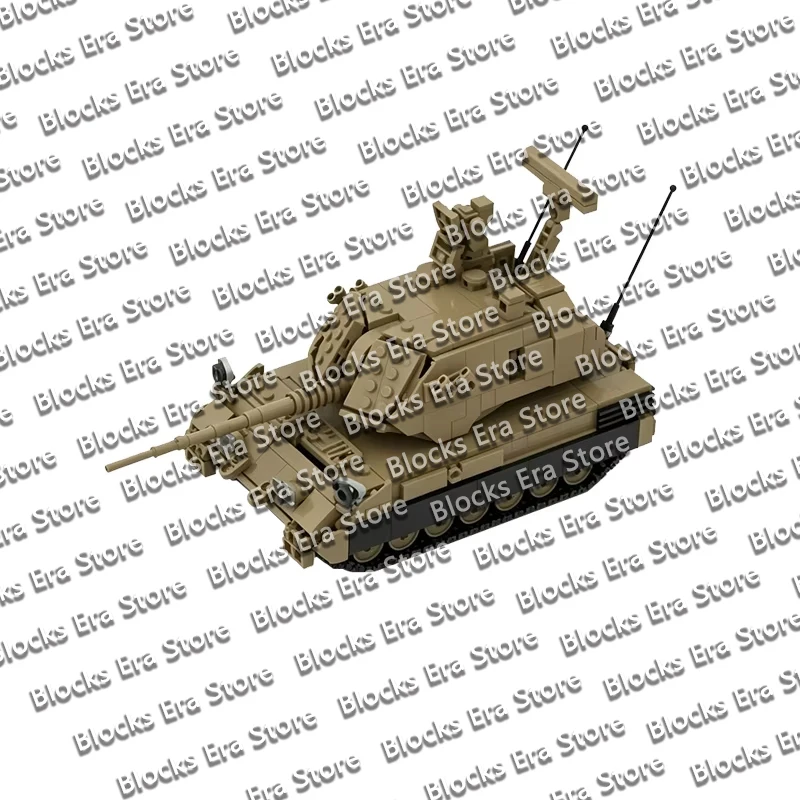 QWERT Self-Propelled Anti-Aircraft Gun Model MOC Building Bricks War Equipment Modular Technology Gifts Holiday Assemble Toys