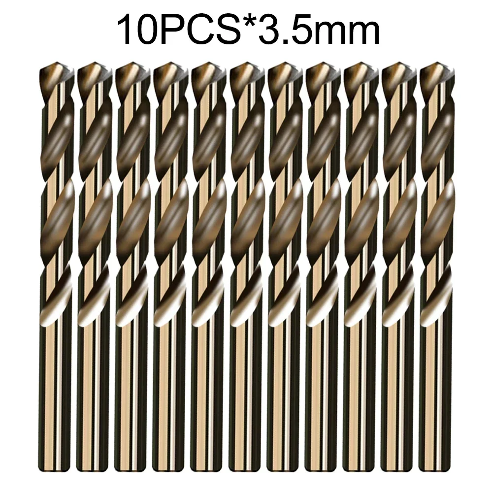 10pcs Drill Bits For Stainless & Hard Steel Drills Practical Multifunction Gold Cobalt Drill Bit Power Tools Replacement Parts