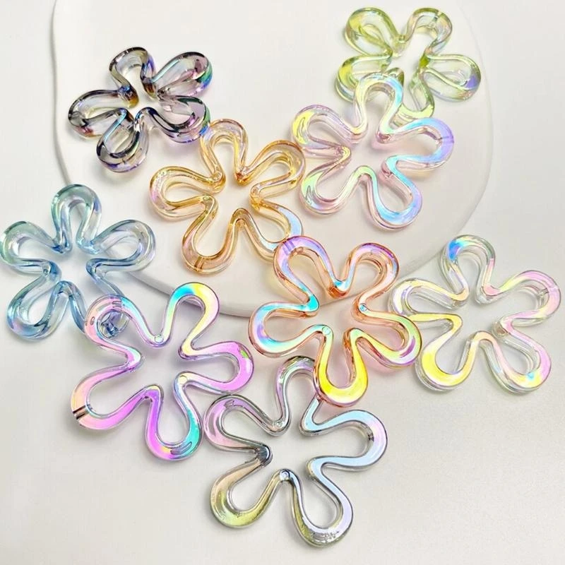  Flower Pendant Hollow Flower Pendants Jewelry Making Accessories DIY Necklace Bracelet Supplies Acrylic Material for DIY