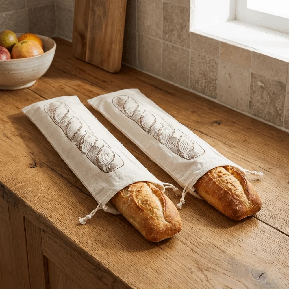 2 Buah Tas Roti Linen Besar Ra - Food Storage Reusable Bags ulasan dan harga