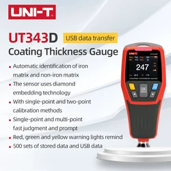 UNI-T UT343D/A/E AUTO Metal Coating Thickness Gauge FE/NFE auto Recognition Single-point Multi-point Quick Judgment Prompt