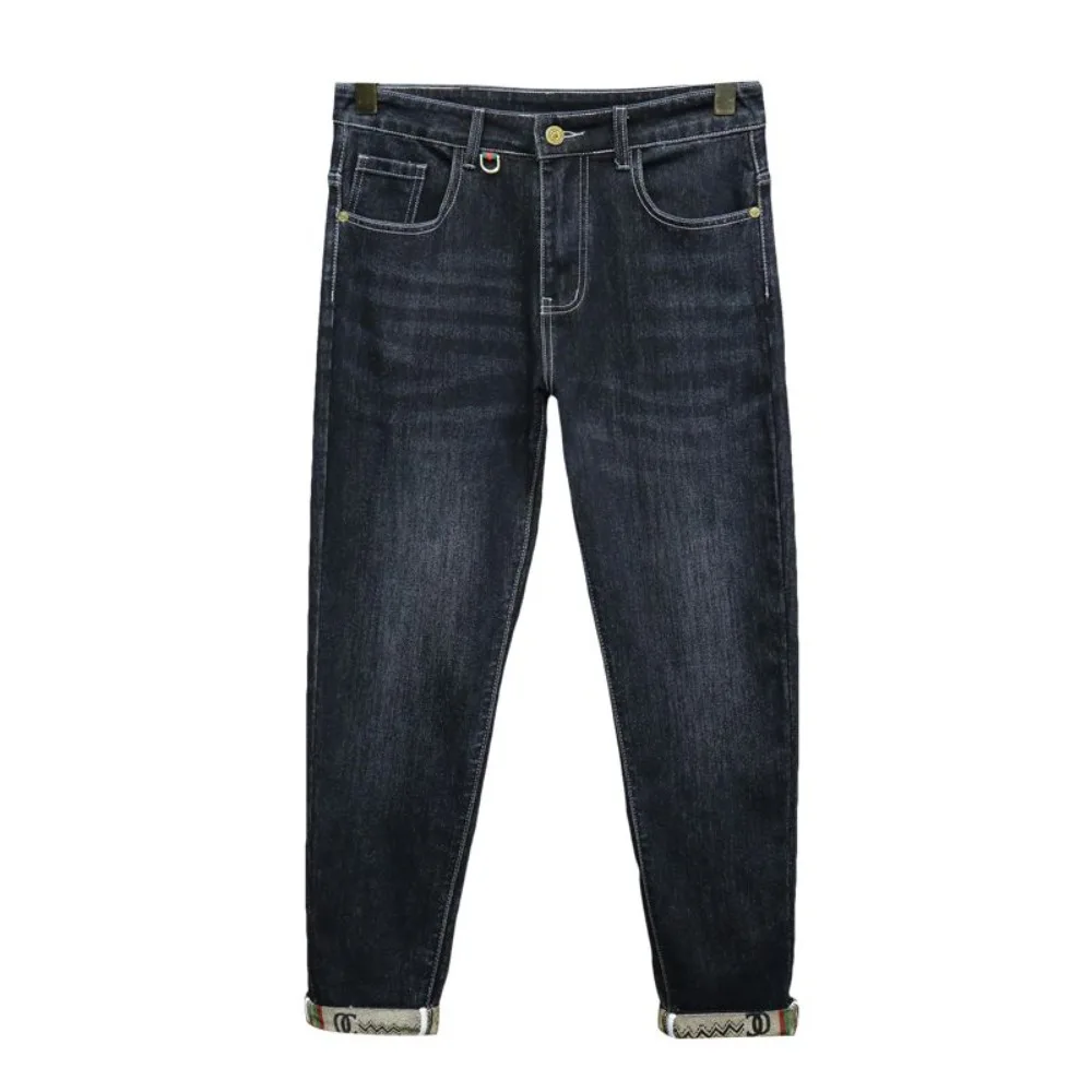 ممزق منتظم سليم صالح مستقيم جان الراحة عادية الخريف موضة الدنيم بانت كلاسيكي نحيل خمر للجنسين الرجال تمتد بنطلون