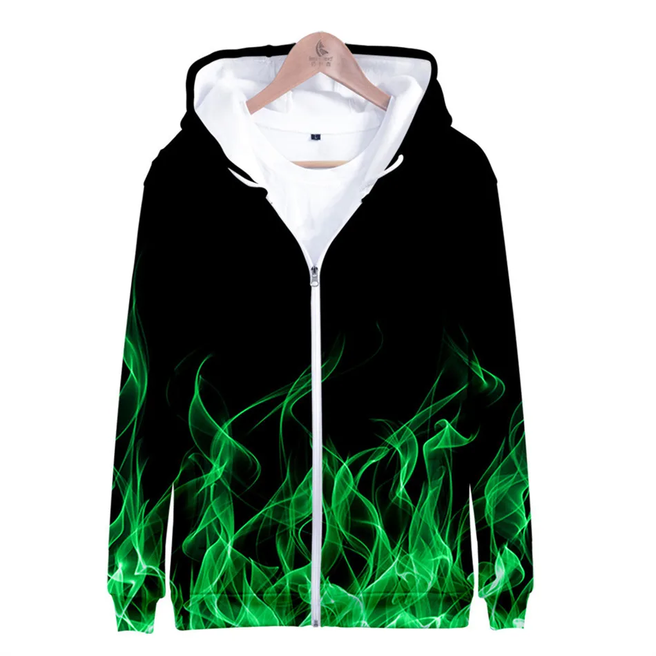 Colored Flame 3D Printed Hoodie Sweatshirts Fashion Harajuku Zipper Men Women kids Streetwear Hoodies Casual Jacket Coat