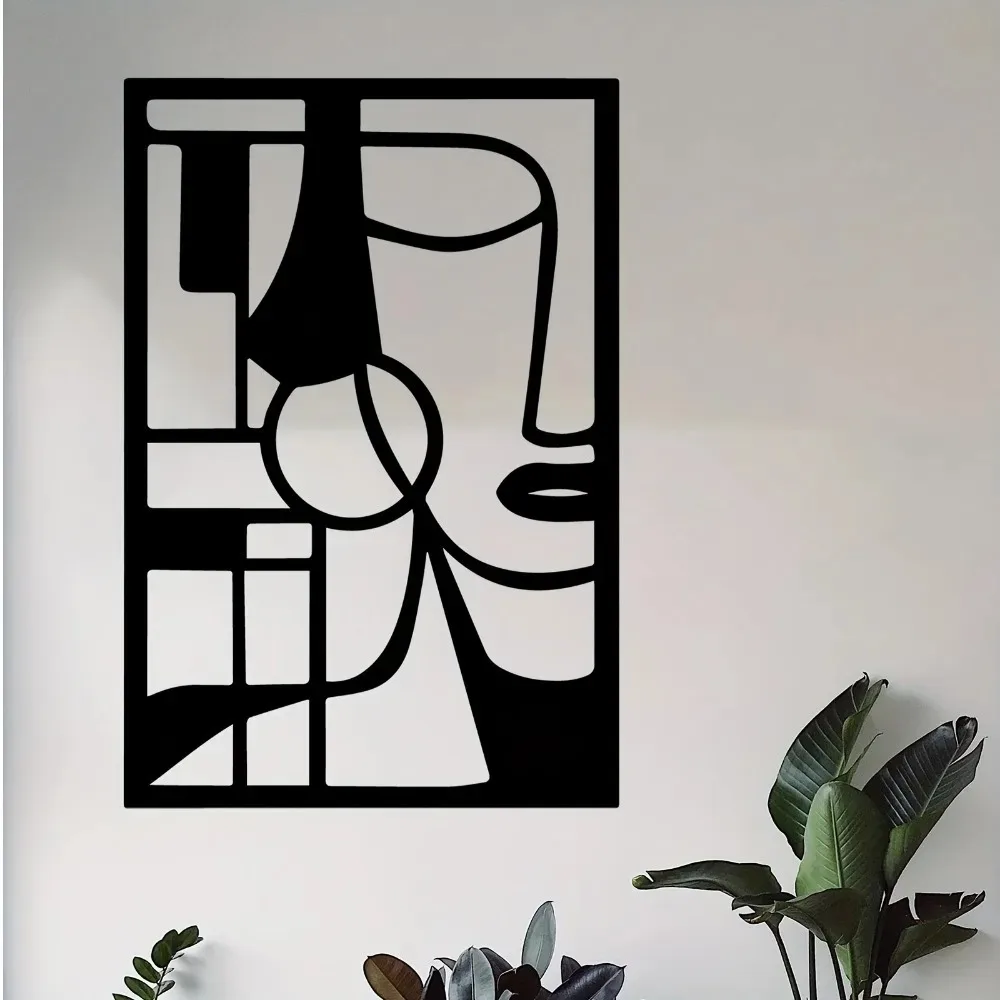 Moderne Abstrakte Metall-Wandkunst XL - Minimalistische Pulverbeschichtete Eisenskulptur für Innen- und Außenbereich, Heim- und Bürodekoration