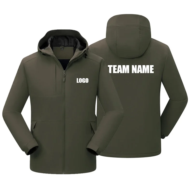 

Новая зимняя мужская куртка с логотипом на заказ, толстая бархатная теплая повседневная уличная толстовка с капюшоном для доставки еды, альпинизма, ветрозащитное пальто Ls-7701