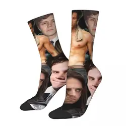 Divertente calzino a compressione pazzo per uomo Seb ed Evan Hip Hop Harajuku Evan Peters Movie Actor Seamless Printed Boys Crew Sock