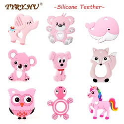 TYRY.HU Baby Animal Silicone Teethers Dog Dinosaur Koala Baby Teething Product Accessories For Pacifier Chains BPA Free